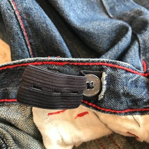 Gymboree Jeans Little Girl Size 7 Plus Red Bows Medium Wash Adjustable Waist - Picture 8 of 8